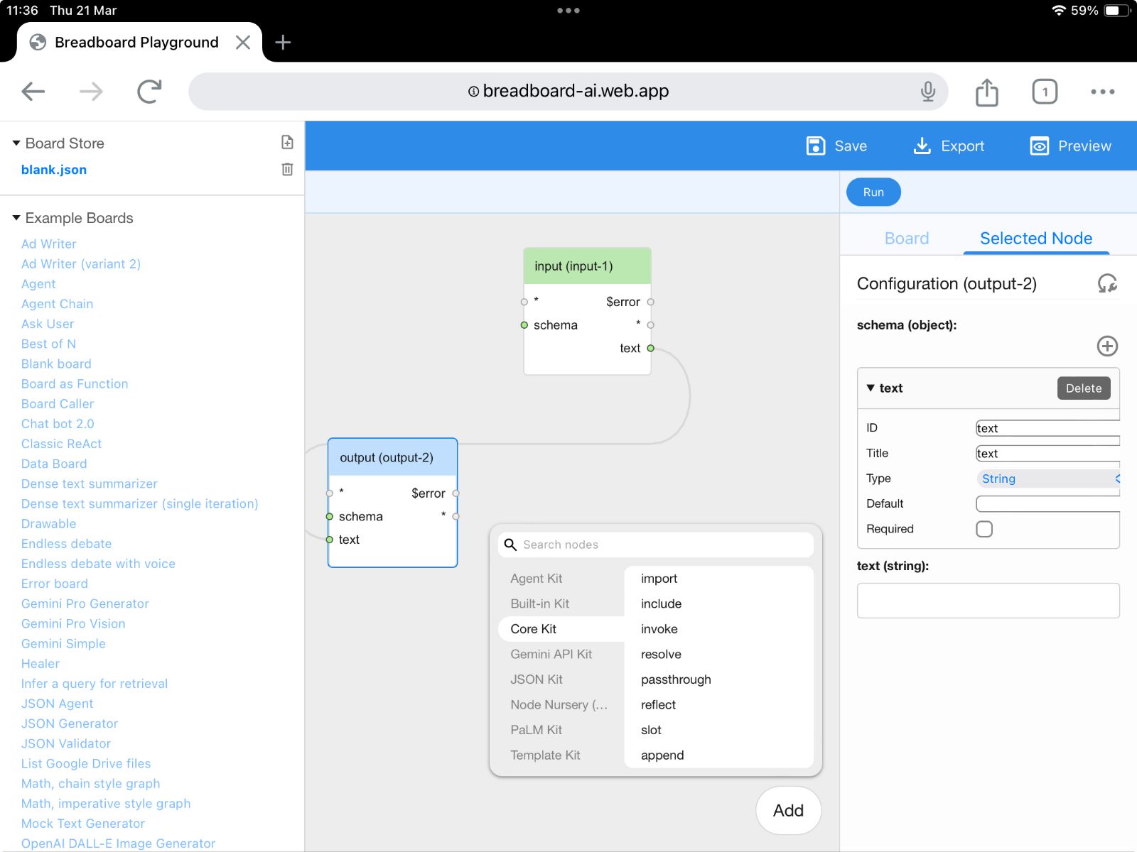 Breadboard on iOS