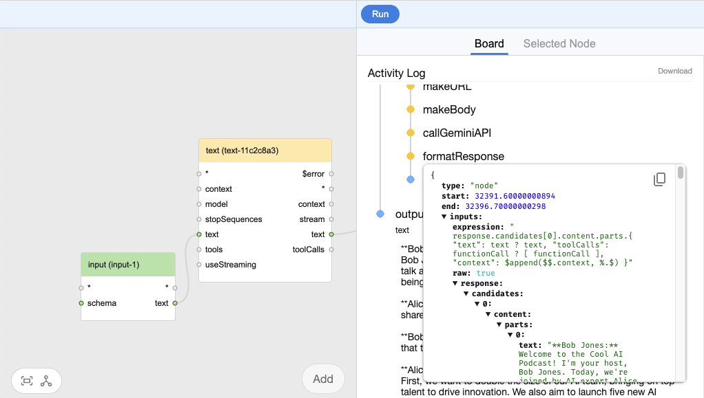 Node activity overlay