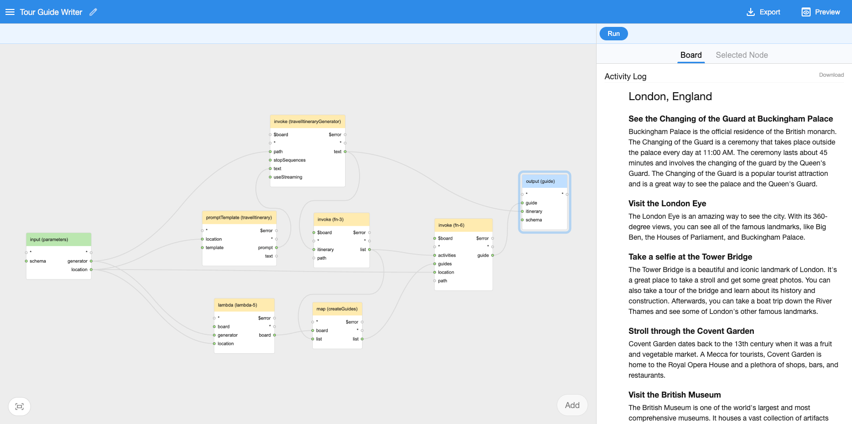 Markdown output