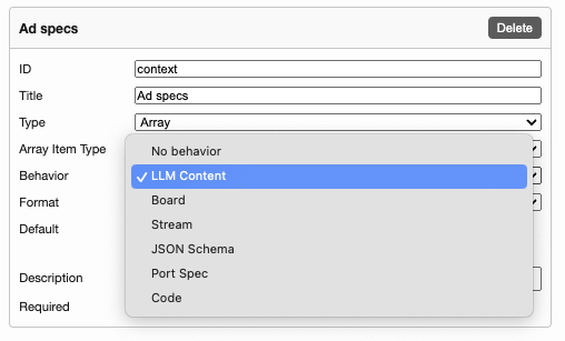 Schema editor