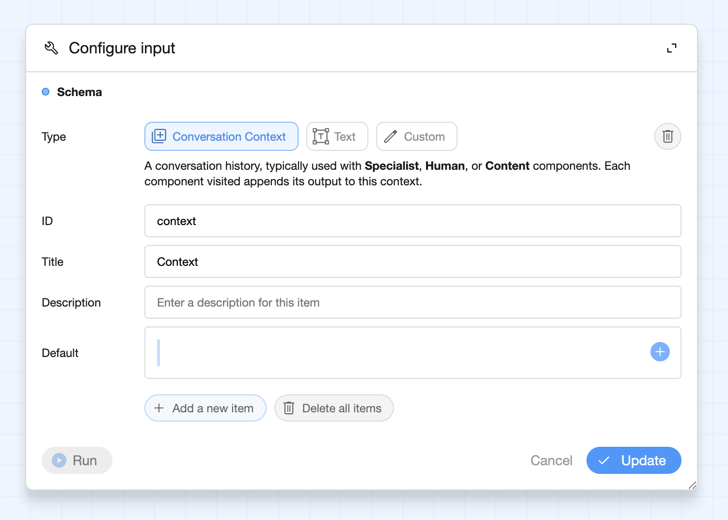 The new streamlined schema editor