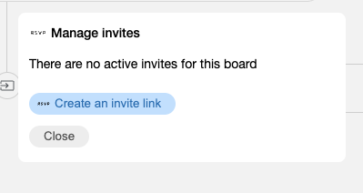 Manage Invites dialog