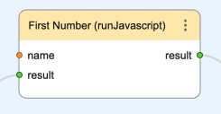 The result port on the runJavascript component