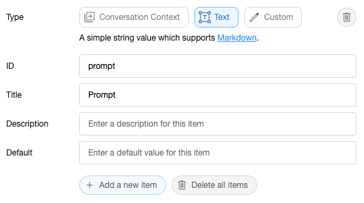 Invoke Example Schema editor expanded