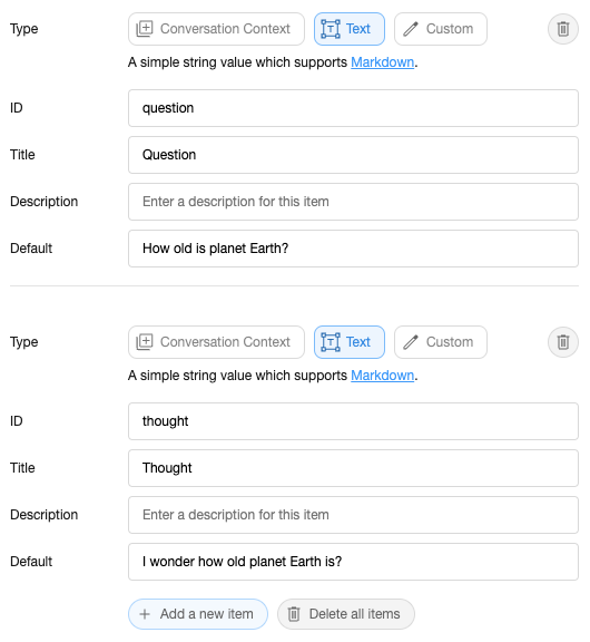 Invoke Example Schema editor expanded