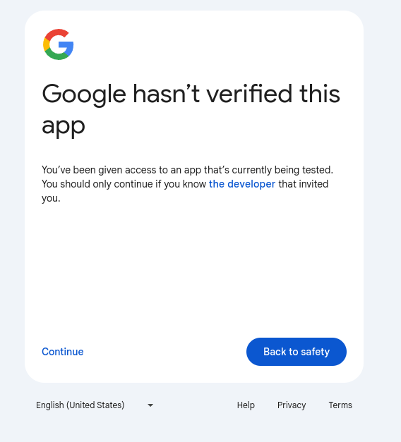 Screenshot - confirm unverified application