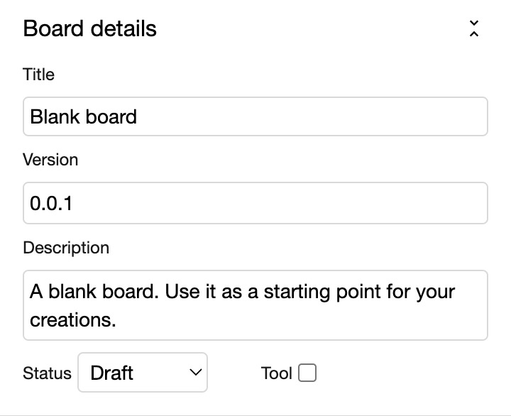 The Board details section in the right hand pane