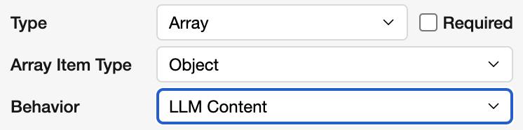 The LLM input array type