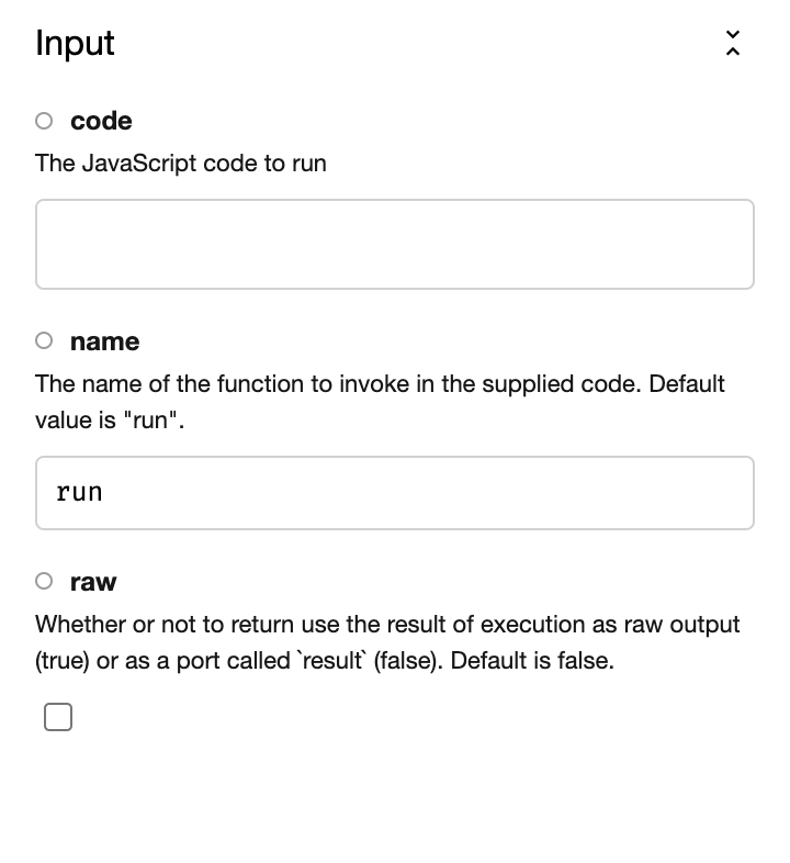 The runJavascript component details